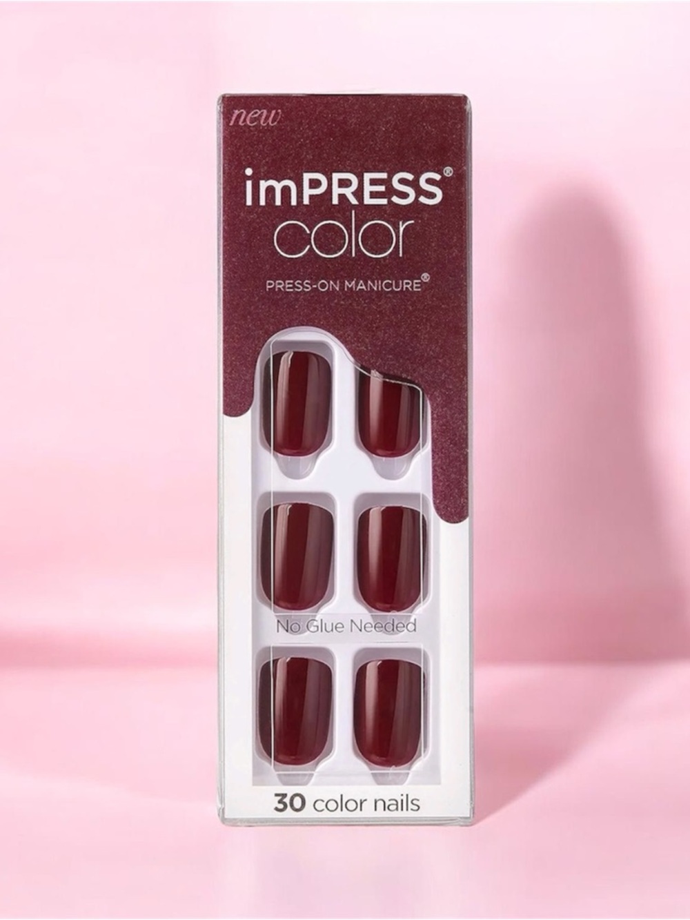 imPRESS Color Press-On Nails Burgundy Red
